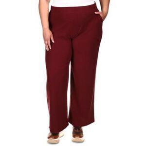 Michael Kors Plus Size Ribbed Straight-leg Dark Ruby